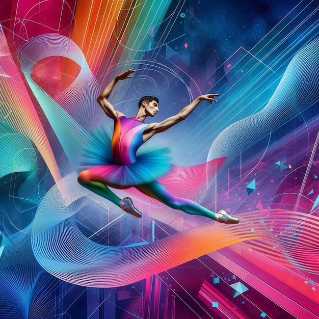 Photo a colorful design with a dancer