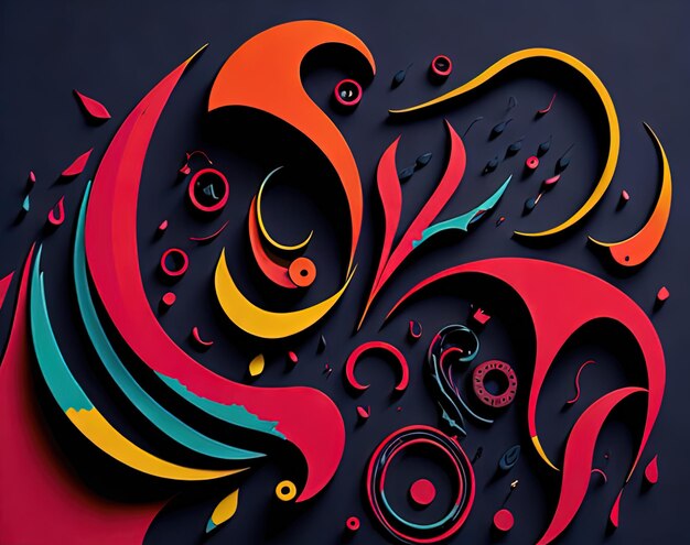 A colorful design with a red and blue background and the word " love ".