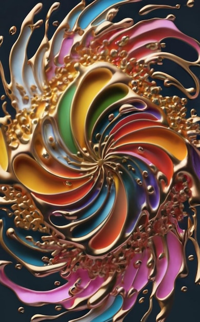 a colorful design with a spiral design on it