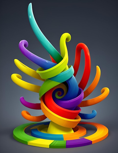 Photo a colorful design with a spiral design