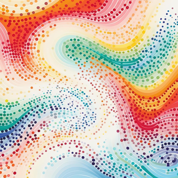 Foto un disegno colorato con girini, chevron e linee ondulate