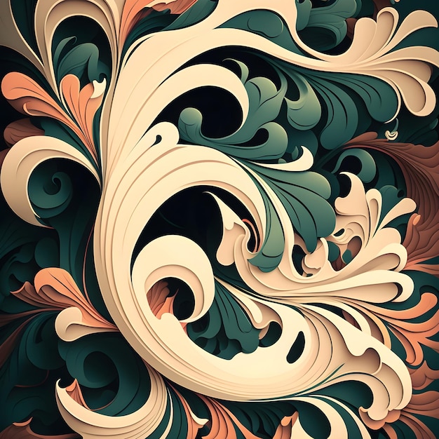 A colorful design with a swirly design in the middle.