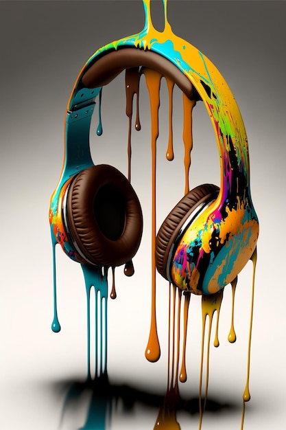 Colorful designed melting headphones