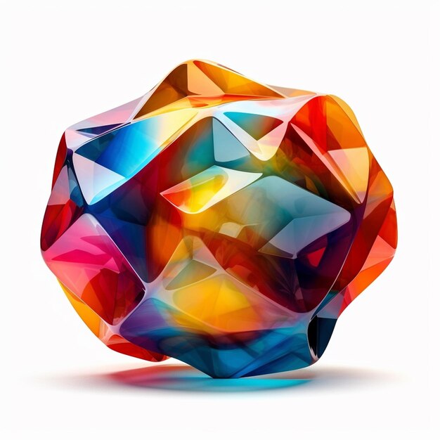 A colorful diamond shaped object with the word " on it "