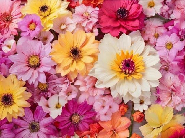 Photo colorful different flowers background