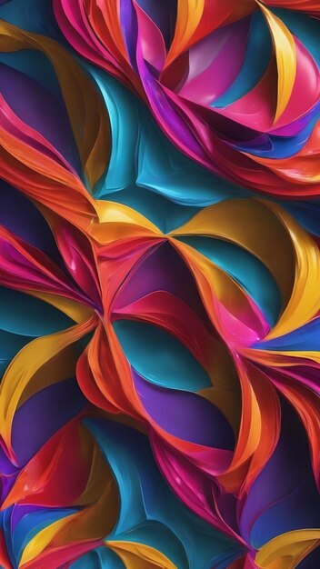 Colorful digital art of abstract ornament shapes