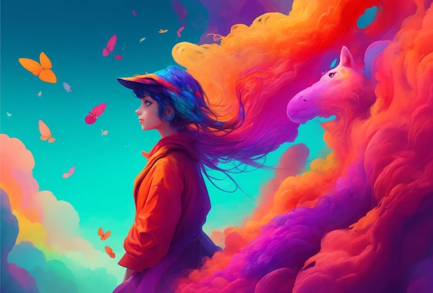 A colorful digital painting prompt