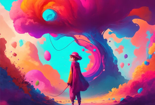 A colorful digital painting prompt