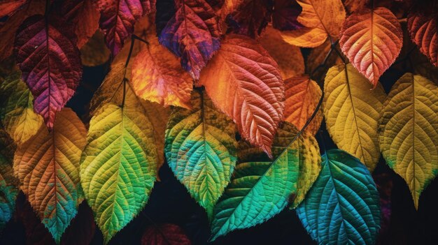 Photo a colorful display of autumn leaves