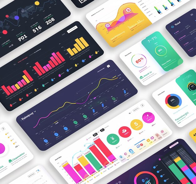 a colorful display of a chart with the word graph on it