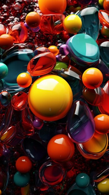 a colorful display of colorful glass beads