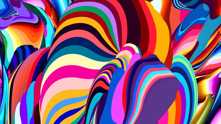 Photo a colorful display of different colored lines