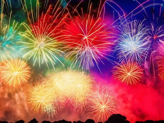 A colorful display of fireworks ai generated