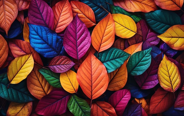 a colorful display of leaves is shown in a photograph.