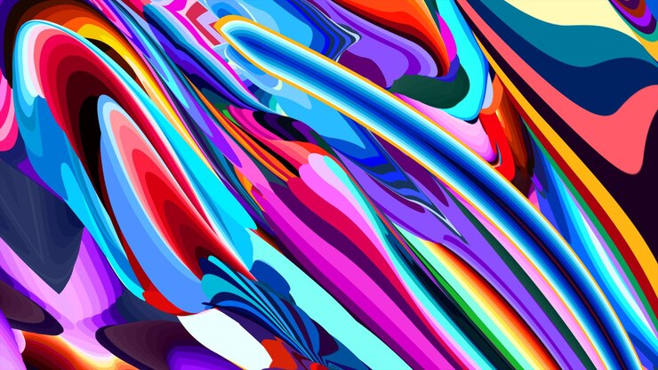 Photo a colorful display of rainbow colored ribbons with a rainbow colored background