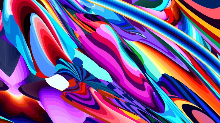 Photo a colorful display of rainbow colored ribbons