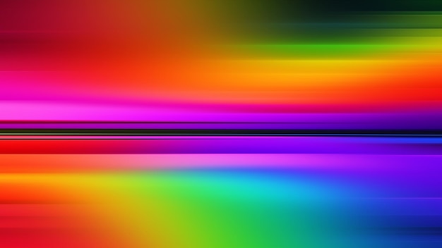 A colorful display with a rainbow background.