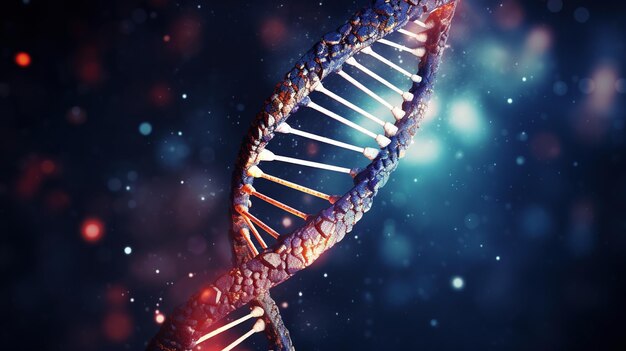 Colorful DNA helix structure Biology science background