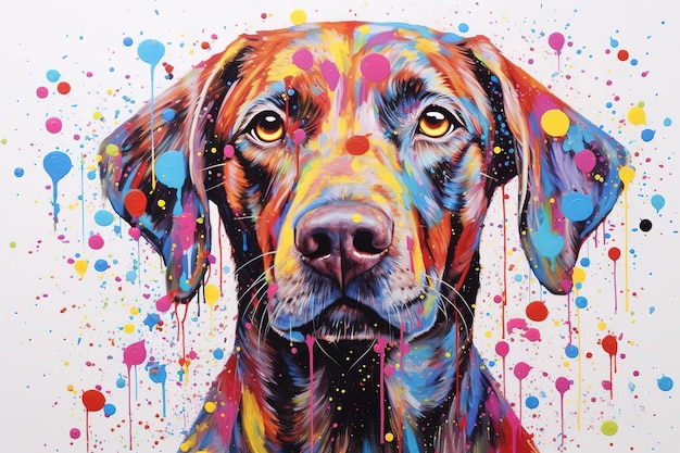 colorful dog painting