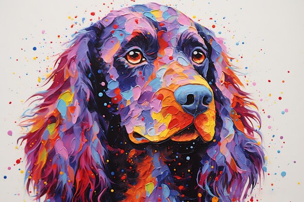 colorful dog painting