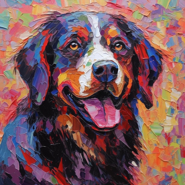 Colorful dog painting