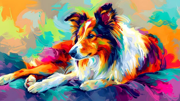 Colorful dog portrait