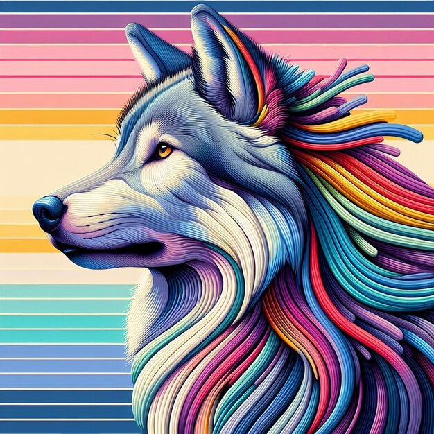 A colorful dog