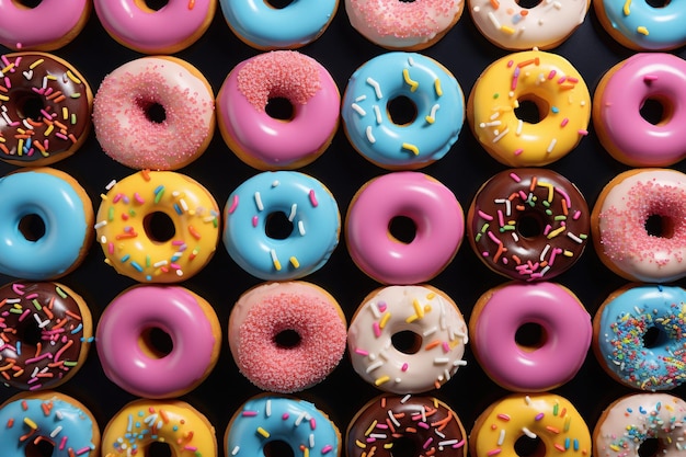 Colorful donuts background