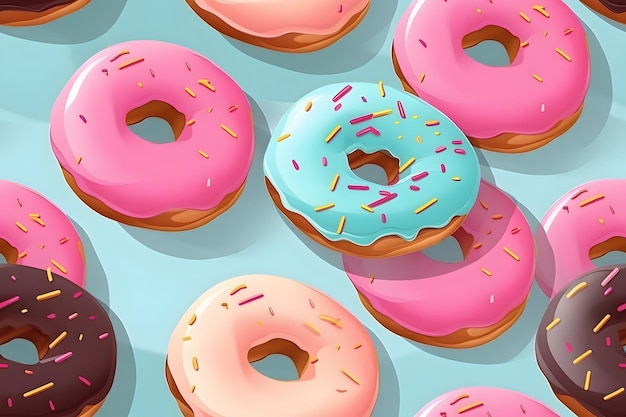 Colorful donuts pattern