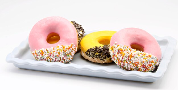 Colorful donuts with sprinkles