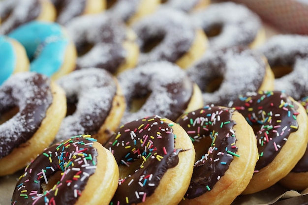 Photo colorful donuts