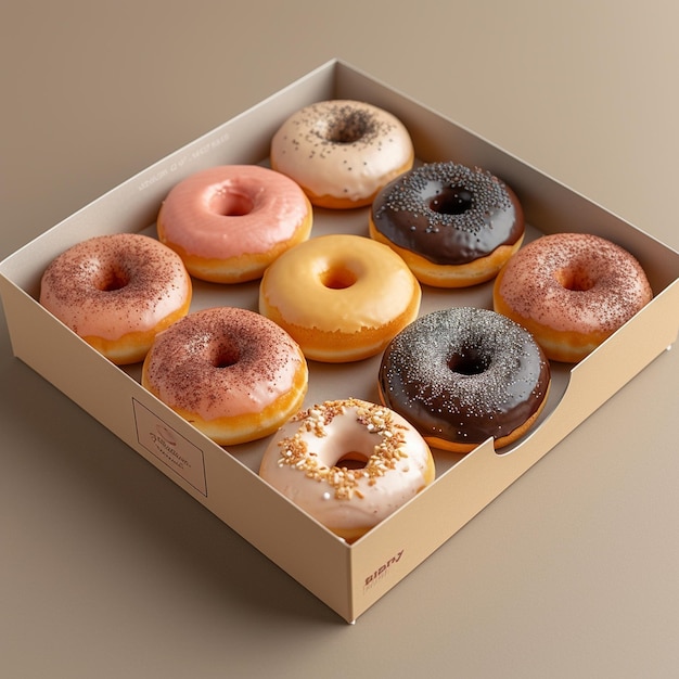 Photo a colorful donuts