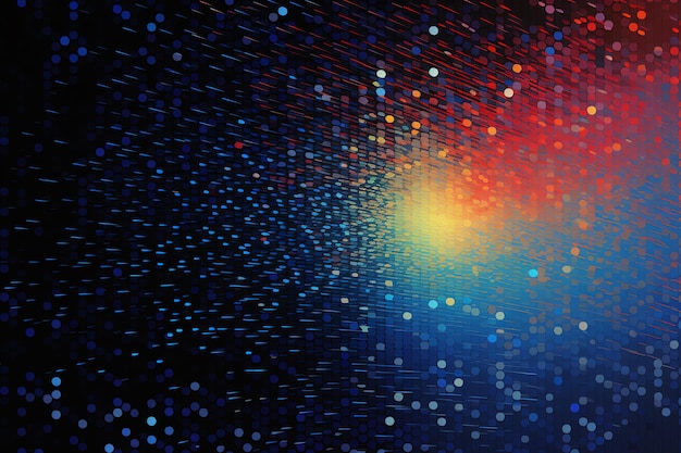 A colorful dots in a black background