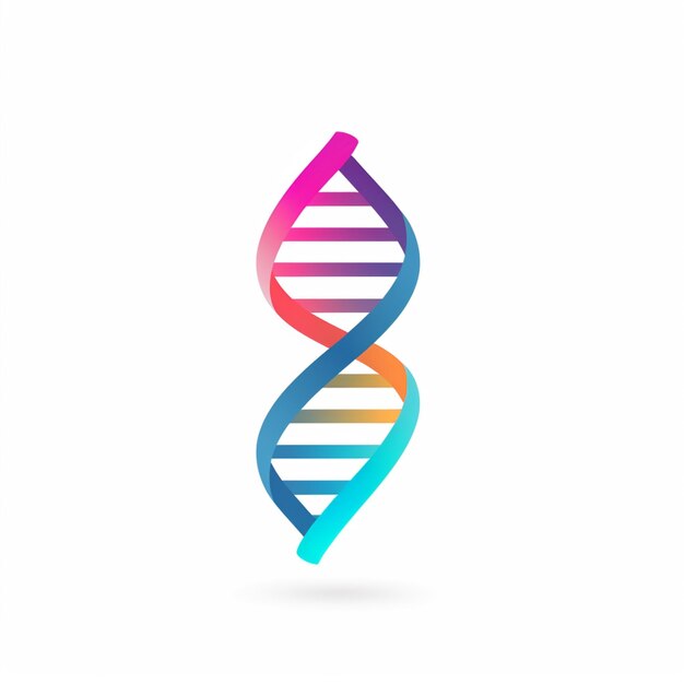 Photo a colorful double stranded dna model is shown against a white background generative ai