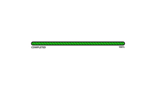 Colorful downloading progress bar on a white background