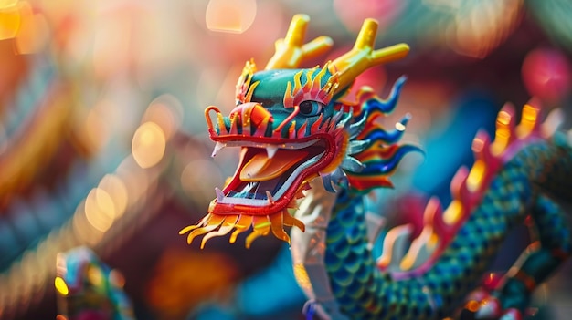 a colorful dragon boat