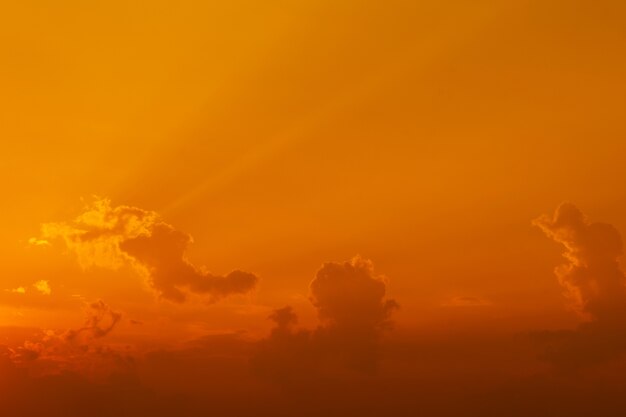 Colorful dramatic sky with cloud at sunset