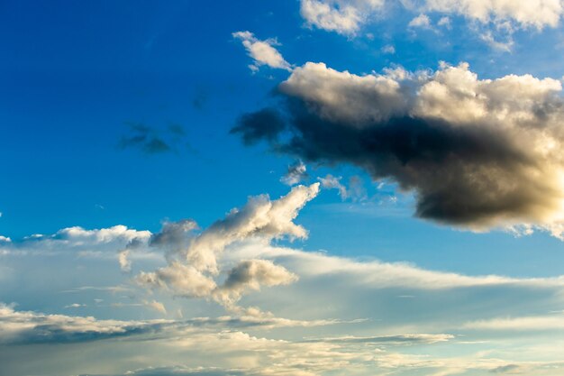 Colorful dramatic sky with cloud at sunset