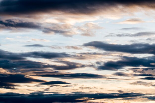 Colorful dramatic sky with cloud at sunset