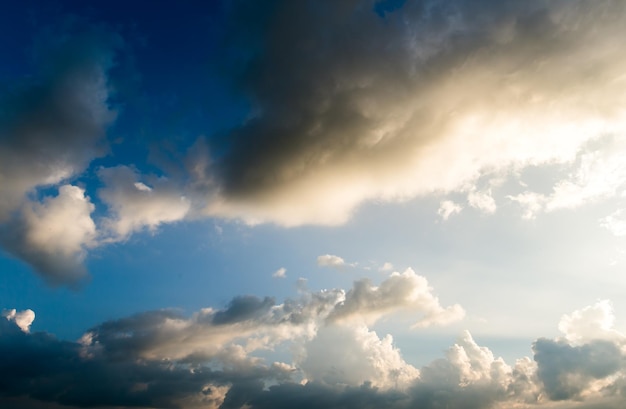 Colorful dramatic sky with cloud at sunset