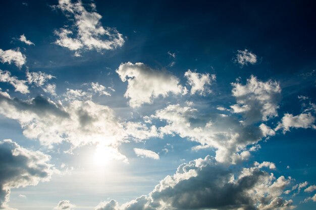 Colorful dramatic sky with cloud at sunset