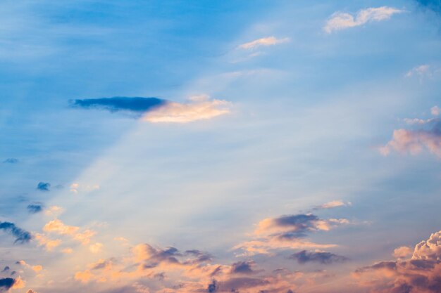 Photo colorful dramatic sky with cloud at sunset