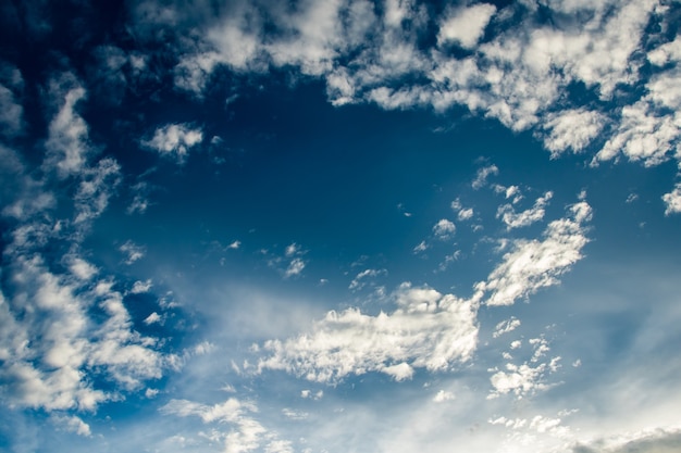 Colorful dramatic sky with cloud at sunset