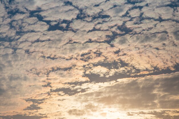 Colorful dramatic sky with cloud at sunset.