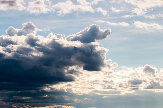 Colorful dramatic sky with cloud at sunset