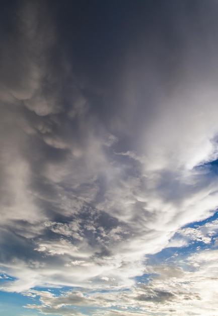 Colorful dramatic sky with cloud at sunset