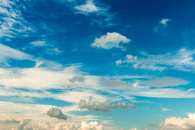 Colorful dramatic sky with cloud at sunset