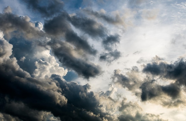 Colorful dramatic sky with cloud at sunset