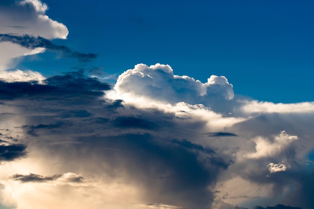 Colorful dramatic sky with cloud at sunset