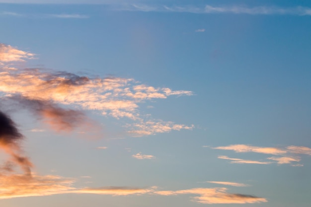 Colorful dramatic sky with cloud at sunset